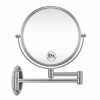 GloRiastar 7X Wall Mounted Makeup Mirror - Double Sided Magnifying Makeup Mirror for Bathroom, 8 Inch Extension Polished Chrome Finished Mirror