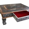 AA Shoppers 20"x15" Indian Bajot Low Table Coffee Table Wedding Puja Chowkie with Drawer Storage