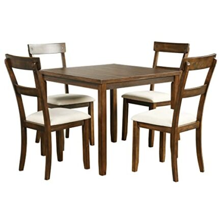 DINGZZ 5 Piece Dining Set Industrial Wooden Kitchen Dining Table And Dining Room 4 Chairs