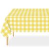 3 Pack Yellow and White Checkered Tablecloth Yellow Plaid Disposable Gingham Tablecloth, Rectangle Waterproof Plastic Table Cloths for Outdoor Pi