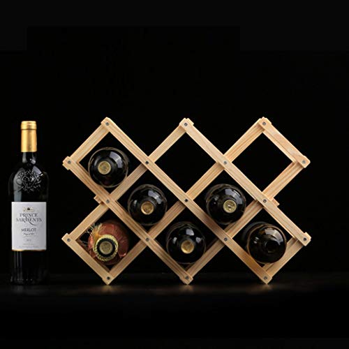 4-Tier Stackable Wine Rack -Foldable Wooden Countertop Cabinet Wine Holder Storage Stand Cellar- Free Standing - Perfect for Bar, Wine Cellar, Ba