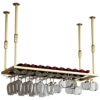 Wine Racks, Wine Holder, Multi-function Wine Storage Shelf, Upside Down Hanging Household Hanging Cup Racks, Stemware Wine Hanger Organizer Rack,