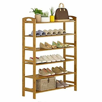 n/a 6 Tier Shoe Rack ，Home Storage Wood Organization ，Natural Durable Friendly Organize