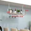 EYLINK Wall Shelf Hanging Wine Rack/Wine Glass Rack,Ceiling Shelf,Wall Decoration Storage Rack With Guardrail,Two Styles Of Cup Holder,Easy To In