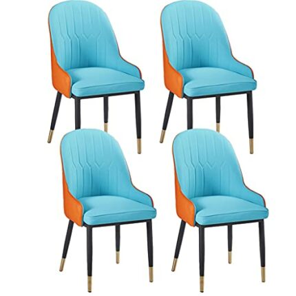 Kitchen Dining Room Furniture Chairs Water Proof PU Leather Dining Chairs Set Of 4 with Armrests And Backrest For Living Room Bedroom Kitchen (Co