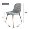 Achiemart Dining Chairs Set of 4 Wooden Legs, Colorful Contemporary Lounge Dining Home Office Plastic Seat Armless Chairs, Max Weight up to 150kg
