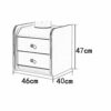 SDFGH Simple and Bedroom White Double Drawer Bedside Table, Soft Packaging Mini Cupboard Bedside Table