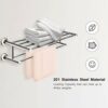 Alfaview 24'' Towel Rack, Stainless Steel Metal Towel Bar, Wall-Mounted Towel Holder Organizer Towel Shelf Storage Rail for Bathroom Kitchen (Sil