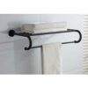 N/A Oil Rubbed Bronze Towel Racks, Bathroom Towel Shelf with Foldable Towel Bar Holder and Towel Hooks, Wall Mounted Multifunctional Double Towel