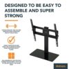 MAHARA Black Table Top TV Stand Base Replacement Pedestal With Tilting Bracket For 32-50 Inch - TV Brackets with VESA Wall Mount Compatibility 40