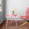 AOJEZOR Round Side Table, Metal End Table, Nightstand/Small Tables for Living Room, Accent Tables Cheap, Side Table for Small Spaces (White & Gol
