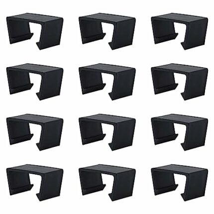 suaywo 12 Pcs Black Rattan Furniture Clips Sectional Connector for Rattan Chairs Wicker Furniture Chair Fasteners Clips Furniture Alignment Clips