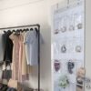 24-pair Over-the-door Medium-size Shoe Organizer, Shoes Storage Hanger Hanging Shelf with Heavy Duty Metal Holder Hooks Large Fabric Pockets Rack