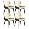 Kitchen Dining Room Furniture Chairs Modern Kitchen Dining Chairs Set Of 4 Water Proof PU Leather Side Chair with Carbon Stee Legs Kitchen Living