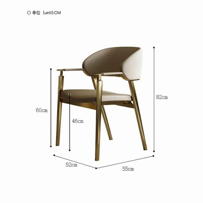 LUKEO Metal Chairs Dining Room Comfortable Armrests Relaxing Chair Adults Furniture