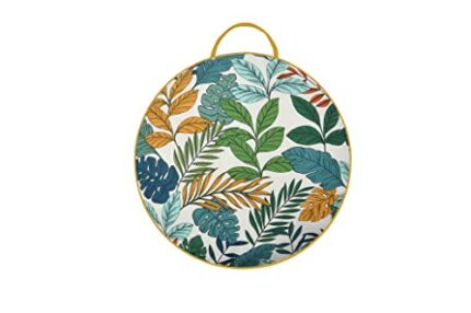 Sleepdown Outdoor Tropical Pattern Outdoor Decorative Round Filled Cushion - Water Resistant Cotton Cushion Garden Furniture Outside Bench Sofa -