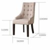 WALNUT Dining Chair Leisure Upholstered Chair Kitchen Furniture with Armrest Beige Ware house