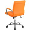 Flash Furniture Mid-Back Vinyl Executive Swivel Office Chair with Chrome Base and Arms, Orange, Set of 1