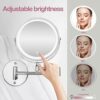 WITFAMILY Wall Mounted Mirror with 1X/10X Magnification, LED Magnifying Mirror with 3 Colors Dimmable Lights, Touch Screen, Shaving Mirror for Ba