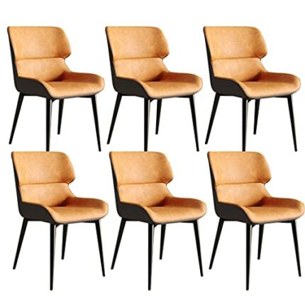 Kitchen Dining Room Furniture Chairs Kitchen Dining Chairs Set Of 6,Water Proof PU Leather Side Chairs with Carbon Stee Legs Kitchen Living Room
