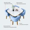KUKIXO Modern Negotiation Reception Tables and Chairs 1 Table and 4 Chairs,Home Dining Room Furniture Set 1 Table 4 Chairs Kitchen Bar Balcony Be