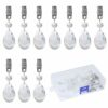 Swpeet 10Pcs Water-Drop Tablecloth Weights with 10Pcs Metal Clip Kit, Crystal Glass Teardrop Prisms Pendant Tablecloth Weights for Picnic Tables