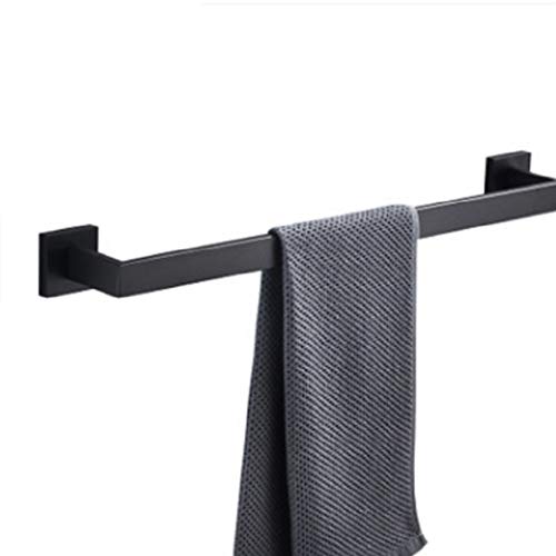 KAIISSA SUS304 Stainless Steel Towel Bar Rail - 41cm / 16 Inches, Towel Rail Rack Square Bathroom Rack Shelf Screw Wall Mounted Towel Holder Blac