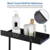 ODSNANIE Wall Mounted Towel Racks, Towel Holder for Small Bathroom Towel Drying Rack Towel-Bars, Drilling Available Towel Shelf Black Towel Stora