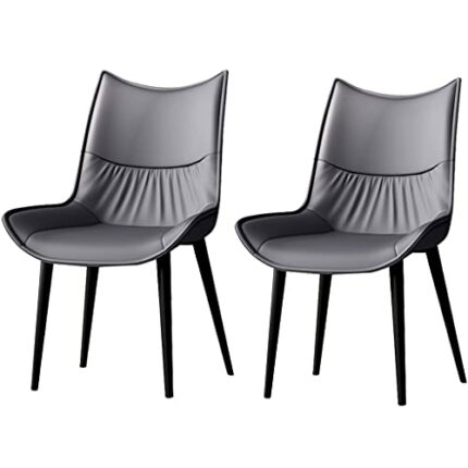 Kitchen Dining Room Furniture Chairs Modern Dining Chairs Set Of 2 Kitchen Chairs with PU Cushion Seat Back, Modern Mid Century Living Room Side