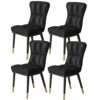 Kitchen Dining Room Furniture Chairs Dining Chair Set Of 4 PU Leather High Back Soft Seat Soft Padded Seat Kitchen Chair with Metal Chair Legs Ki