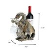 HEINBOW Steampunk Dragon Wine Bottle Wine Holder Statue with Two Wine Glasses Holder Wine Rack Gothic Decor Metallic Look for Home Decor Gifts fo