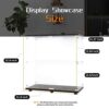 Beauty4U Glass Display Cabinet with 2 Shelves, 2 Doors Curio Cabinets for Living Room, Bedroom, Office, Black Floor Standing Glass Bookshelf, Qui