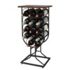 G TALECO GEAR Freestanding Wine Stand Rustic Style, Holds 14 Bottles of Wine Rack freestanding Floor, Decorative Wine Storage Rack, Stackable Met