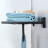 HIGOH Towel Racks,Bathroom Towel Rack Wall Mounted Towel Holder,Matte Double Bath Towel Rack,Stainless Steel Bathroom,Folding Towel Holder,Simple