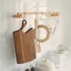 TBIIEXFL Towel Paper Toilet Mount Wooden Simple Shelf Stand Hanger Roll Rod Storage Bar Hooks