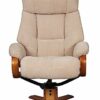 GFA The Nice - Elegant Fabric Swivel Recliner Chair And Matching Footstool In Dune
