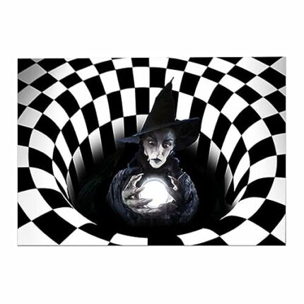 LAANCOO Halloween Rug 3D, 19.7'' x 31.5'' 3D Illusion Doormat Non-Slip Halloween Door Mat Foldable Halloween Welcome Doormats Decoration for Indo