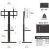 FITUEYES TV Floor Stand 1.4m with 20mm Wood Base for 32-70 Inch TV, 60° Swivel & 6 Height Adjustable Tall TV Stand with 2 Shelves, Corner Slim TV