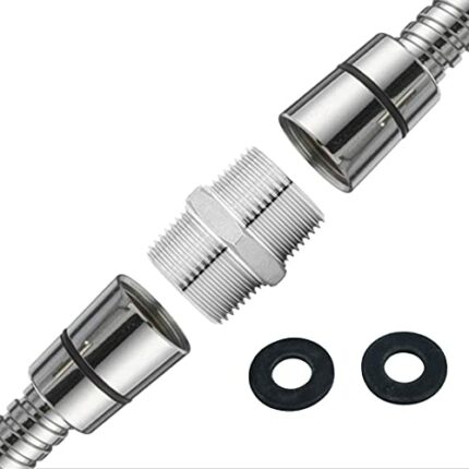 Waterberry Shower Hose to Shower Hose Connector, to Attach 2 Showers Together for a Really Long Shower Hose, – Standard 1/2" x 1/2" Universal Sho