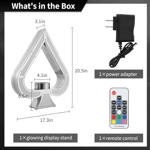 DIMEGON Glow Bar Wine Bottle Display, Ace of Spades Bottle Presenter with Multiple Lighting Modes & Remote Control, Glowing Champagne Display Sta