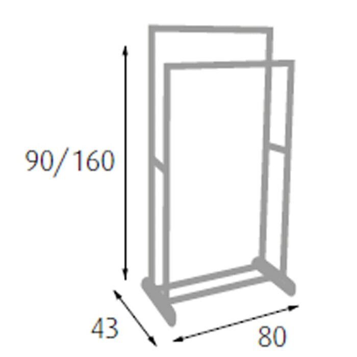 King Home Stender Double Coat Rack with Wheels 80 x 42 x 95/170H Black