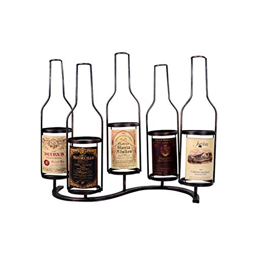 CRODY Wine Racks,Wall Holder Metal for 5 Bottles | Loft Wall Shelf Storage Rack Wall-Mounted | Wine Bottle Holder