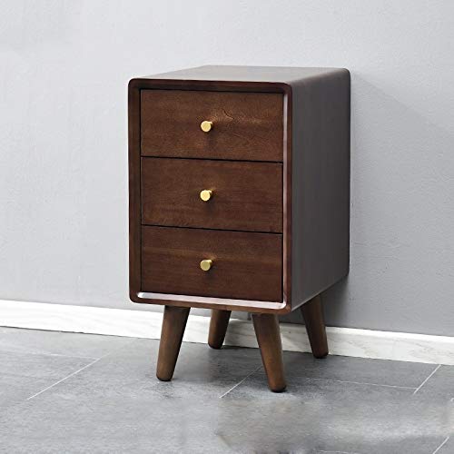 LUKEO Simple Solid Wood Bedside Table Mini Simple Bedroom Locker, Three-drawer Design Bedside Table