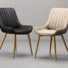 dining chair Office Reception Chairs Business Dining Chairs Set Kitchen Dining Chairs Set of 4 Metal Feet Comfortable Cushions and Backrest Leath