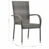2 PCS Outdoor Dining chairs, PE Rattan Stackable Outdoor Chairs, Garden Chairs, Perfect for your Garden, Patio or Terrace 21.9 x 21.1 x 37.4 inch