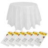 ZeriTlolen Round table cloth, Tbalecloth (Red and White, 3-Pcs)