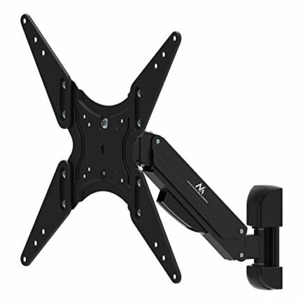 Maclean MC-785 TV Wall Mount for LCD LED Plasma Monitor Swivelling Tilting Gas Spring up to 22 kg 32-55 Inch Max VESA 400 x 400 (1 Arm)