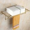 HIGOH Towel Racks,Bathroom Towel Rack Wall Mounted Towel Holder,All-Copper Bath Towel Rack,Bathroom European Towel Holder,Bathroom Rack Bathroom