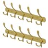 SAYONEYES Gold Coat Rack Wall Mount with 5 Tri Hooks for Hanging – 16 Inch Heavy Duty Stainless Steel Rustic Coat Rack Wall Mount – Hat Rack, Han