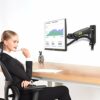 NB North Bayou TV Monitor Wall Mount Bracket Full Motion Articulating Swivel for 17-27 Inch Monitors with Gas Spring (Black Single Extension) F12